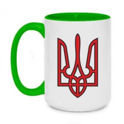 Чашка двокольорова велика Герб України (двокольоровий) - PrintSalon