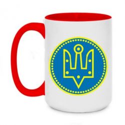 Чашка двокольорова велика Герб України у колі - PrintSalon