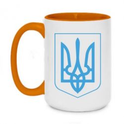 Чашка двухцветная 420ml Герб України з рамкою - PrintSalon