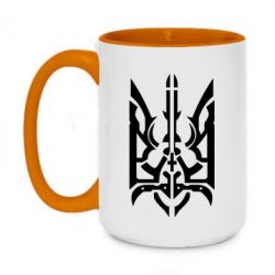 Чашка двокольорова велика Герб з металевих частин - PrintSalon