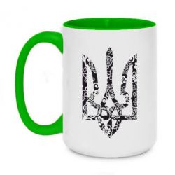 Чашка двокольорова велика Герб з візерунками - PrintSalon