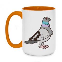 Чашка двухцветная 420ml Голубь - PrintSalon