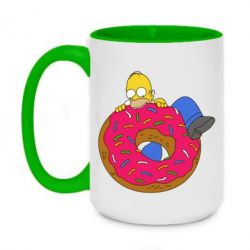Чашка двухцветная 420ml Гомер и Пончик - PrintSalon