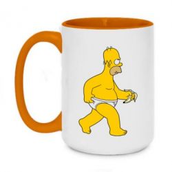 Чашка двухцветная 420ml Гомер Симпсон в трусиках - PrintSalon