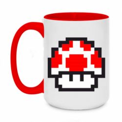 Чашка двухцветная 420ml Гриб Марио в пикселях-PrintSalon Чашка двухцветная 420ml Гриб Марио в пикселях