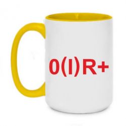 Чашка двухцветная 420ml Группа крови (1)0+ - PrintSalon