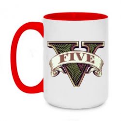 Чашка двухцветная 420ml GTA 5 3D Logo - PrintSalon