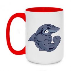 Чашка двухцветная 420ml Gym Shark - PrintSalon