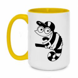 Чашка двухцветная 420ml Хамелеон на ветке - PrintSalon