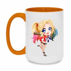 Чашка двокольорова велика Harley quinn anime about tits - PrintSalon