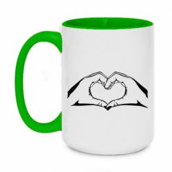 Чашка двухцветная 420ml Heart from hands - PrintSalon