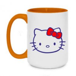 Чашка двухцветная 420ml Hello Kitty logo - PrintSalon