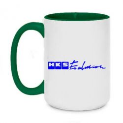 Чашка двухцветная 420ml HKS logo - PrintSalon