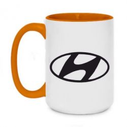 Чашка двухцветная 420ml Hyundai logo - PrintSalon