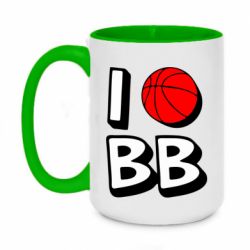 Чашка двокольорова велика I love basketball