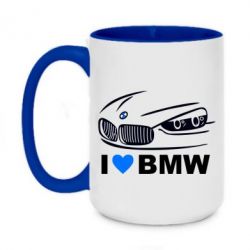Чашка двухцветная 420ml I love BMW 2 - PrintSalon