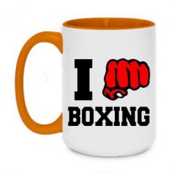 Чашка двухцветная 420ml I love boxing - PrintSalon