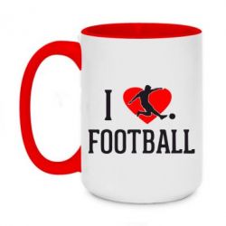 Чашка двокольорова велика I love football - PrintSalon