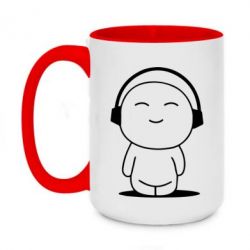 Чашка двухцветная 420ml I love music - PrintSalon
