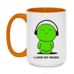 Чашка двокольорова велика я люблю мою музику - PrintSalon