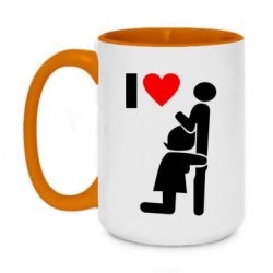 Чашка двухцветная 420ml I love oral - PrintSalon