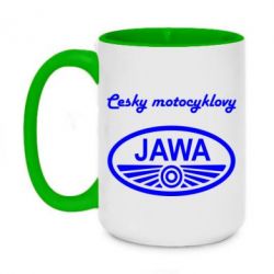 Чашка двухцветная 420ml Java Cesky Motocyclovy - PrintSalon