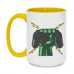 Чашка двухцветная 420ml Joystick in hand - PrintSalon