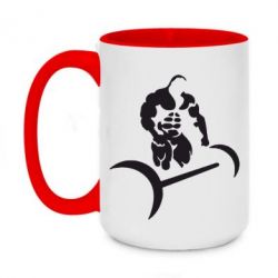 Чашка двухцветная 420ml Качек и штанга - PrintSalon