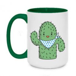 Чашка двухцветная 420ml Кактус - PrintSalon