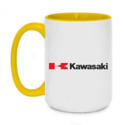 Чашка двухцветная 420ml Kawasaki Logo - PrintSalon