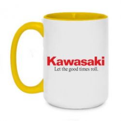 Чашка двухцветная 420ml Kawasaki. Let the good times roll. - PrintSalon