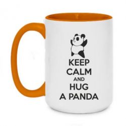 Чашка двухцветная 420ml KEEP CALM and HUG A PANDA - PrintSalon