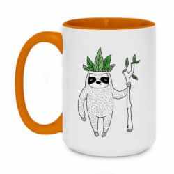 Чашка двухцветная 420ml King sloths - PrintSalon