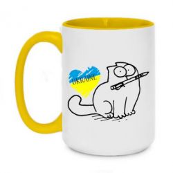 Чашка двокольорова велика Кіт-патріот - PrintSalon