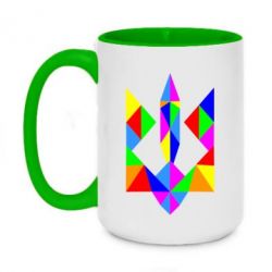 Чашка двухцветная 420ml Кольоровий герб - PrintSalon
