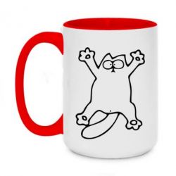 Чашка двухцветная 420ml Кот-звезда - PrintSalon