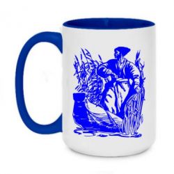 Чашка двухцветная 420ml Козак у камишу - PrintSalon