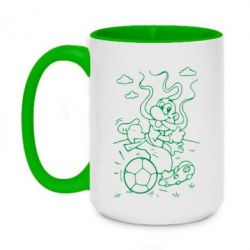 Чашка двухцветная 420ml Козак з м'ячем - PrintSalon