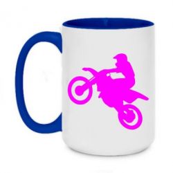 Чашка двухцветная 420ml Кроссовый мотоцикл - PrintSalon