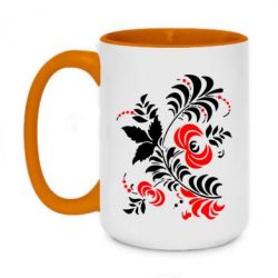 Чашка двухцветная 420ml Квіти - PrintSalon