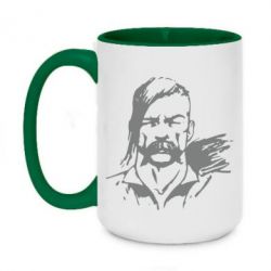 Чашка двухцветная 420ml Лице українського козака - PrintSalon