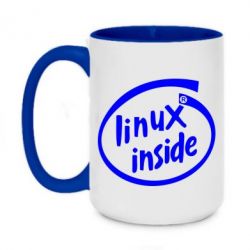 Чашка двухцветная 420ml Linux Inside - PrintSalon