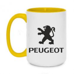 Чашка двухцветная 420ml Логотип Peugeot - PrintSalon