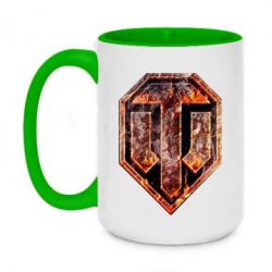 Чашка двокольорова велика Логотип World Of Tanks "Розпечений метал" - PrintSalon