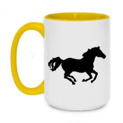 Чашка двухцветная 420ml Лошадка - PrintSalon