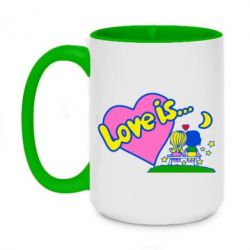 Чашка двухцветная 420ml Love is... - PrintSalon