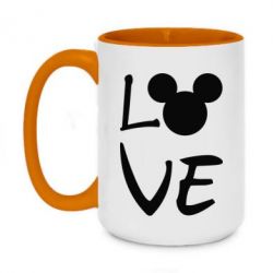 Чашка двухцветная 420ml Love Mickey Mouse (male) - PrintSalon