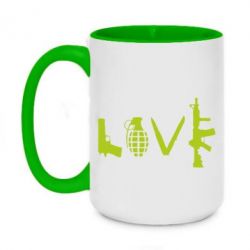 Чашка двухцветная 420ml Love (weapon) - PrintSalon