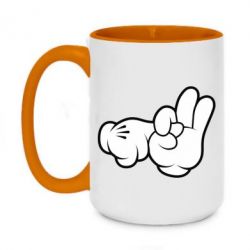 Чашка двухцветная 420ml Mickey Mouse Hands "Chop-chop" - PrintSalon