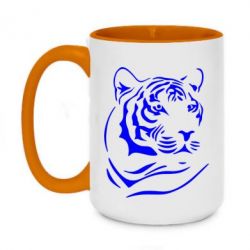 Чашка двухцветная 420ml Морда тигра - PrintSalon